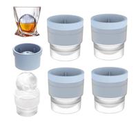 Ice Ball Molds - 2.5" Large Spherical Ice Cube Trays for Whiskey & Cocktails, Easy-Release Reusable Silicone Freezer Mold for Cold Drinks, Hockey Puck Ice Whiskey Cocktails Bourbon