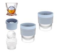 Ice Ball Molds - 2.5" Large Spherical Ice Cube Trays for Whiskey & Cocktails, Easy-Release Reusable Silicone Freezer Mold for Cold Drinks, Hockey Puck Ice Whiskey Cocktails Bourbon