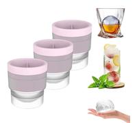 Ice Ball Molds, Set of 3, Slow-Melting, Stackable Ice Makers, Spherical Ice Cubes, Easy-Release Round Ice Cube Molds with Lids, Suitable for Whiskey, Cocktails, and Coffee Drinks
