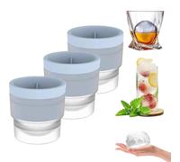 Ice Ball Molds, Set of 3, Slow-Melting, Stackable Ice Makers, Spherical Ice Cubes, Easy-Release Round Ice Cube Molds with Lids, Suitable for Whiskey, Cocktails, and Coffee Drinks
