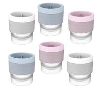 Ice Ball Mould, 6PCS Ice Ball Moulds, SiliconeRound Ice Cube Moulds for Whisky and Cocktails, Large Ice Ball Maker for Home Bars and Parties, Ice Blue White Pink Set, 6 cm Diameter