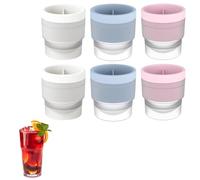 Ice Ball Mould, 6PCS Reusable Ice Cube Balls Maker for Whisky, Cocktails, and Soft Drinks, Large Round Ice Cube Moulds with Lid, Slow-Melting Sphere Ice Mold for Home and Party Use