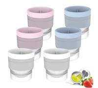 Ice Ball Mould, 6Pcs Silicone Ice Ball Maker, Round Ice Cube Moulds for Whisky & Cocktails, Large Sphere Ice Cube Mould, Large Ice Cube Moulds with Easy Release, Non-Stick Drip-Proof