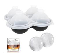Ice Ball Mould, Large Ice Cube Moulds, Sphere Round Ice Ball Maker Mold for Chilled Cocktails, Whiskey, Bourbon & Homemade Juice