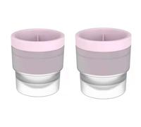 Ice Ball Mould Set, 6cm Large Round Ice Cube Moulds for Whisky Cocktails, Freezer Safe Ice Ball Maker with Easy Release, Perfect for Drinks Creative Recipes (2, Pink)