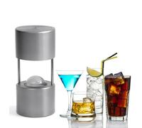 Ice Ball Press, 30mm Ice Ball Maker, Aircraft Al Alloy Ice Ball Press Kit,Clear Ice Cube Maker Machine, for Bartenders and Home Bar (Silver)
