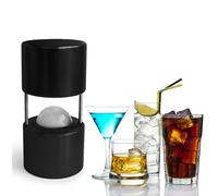 Ice Ball Press, 30mm Ice Ball Maker, Aircraft Al Alloy Ice Ball Press Kit,Clear Ice Cube Maker Machine, for Bartenders and Home Bar (Black)