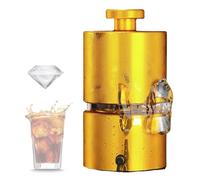 Ice Ball Press Copper, Clear Diamond Ice Cube Maker,Slow Melting, Aluminium Ice Cube Maker,No Power Required, Thermally Conductive, for Home Bar Party Drinks Diamond-70mm