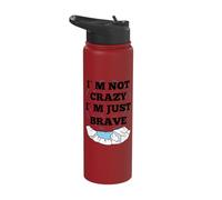 Ice Bath Not Crazy I'm just Brave ice Swimmers Stainless Steel Insulated Water Bottle
