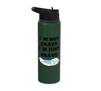 Ice Bath Not Crazy I'm just Brave ice Swimmers Stainless Steel Insulated Water Bottle