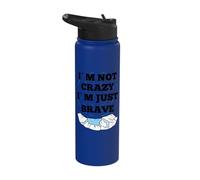 Ice Bath Not Crazy I'm just Brave ice Swimmers Stainless Steel Insulated Water Bottle