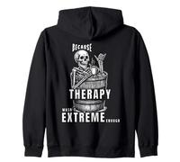 Ice Bath Skeleton Coffe Motiv -Therapy Too Soft? Chill! Zip Hoodie