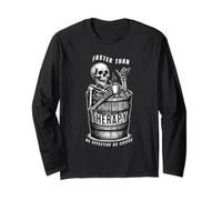 Ice Bath Skeleton Design - Cold Bath Therapy and Coffee Long Sleeve T-Shirt