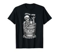 Ice Bath Skeleton Design - Cold Bath Therapy and Coffee T-Shirt
