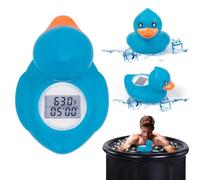 Ice Bath Thermometer & Timer, 100% Waterproof, Floating Water Thermometer for Ice Bath with Count Down/Up Timer Alarm, Blue Duck, Clear Digital Display, Cold Plunge Accessories, Batteries Included