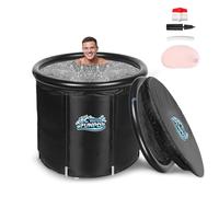 Ice Bath Tub for Athletes - Cold Plunge Tub Portable Ice Bath, Cold Plunge Tub with Cover for Recovery & Cold Water Therapy, Inflatable Cold Plunge for Indoor Outdoor 105 Gallons 85x85x75cm