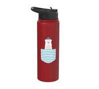 Ice Bear Maritime Captain Boating Yacht Sailing Lake Sailor Stainless Steel Insulated Water Bottle