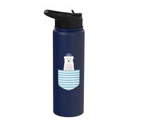 Ice Bear Maritime Captain Boating Yacht Sailing Lake Sailor Stainless Steel Insulated Water Bottle