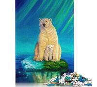 Ice Bear Painting Aurora Puzzle for Adults 500 Pieces Puzzle Jigsaws for Adults Home Decoration Puzzle Toys 500pcs (52x38cm)