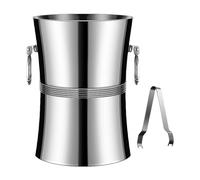 Ice Beer Tub - Stainless Steel Champagne Wine Bucket, Handles Chiller Pail, Tableware | Elegant for BBQ Bar Club Restaurant Countertop Catering Beverage Storage Container