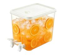 Ice Beverage Dispenser 8L with Two Spigots - Leakproof Drink Container for Lemonade Juice, Lemonade, Cocktails | Hot Cold Drink Server for Kitchen and Dining Room Parties