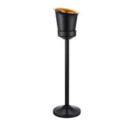 Ice Beverage Tub Ice Bucket with Stand Stainless Steel Cube Container for Party Bar Ktv BBQ Home Ice Bucket Wine Bucket(Black,Small)