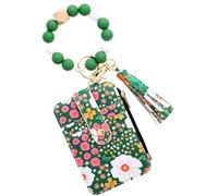 Ice Blanket Bag, Wristlet Wallets | Credit Card Holder, Portable Tassels Pouch, Wallet Key Ring with Bracelet for Travel, Business Travel, Party, Life, Green, Se référer au descriptif, Refer to