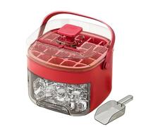 Ice Block Maker, Press-Type Ice Block Tray,Reusable Chilling Cube Maker Bin with Lid, Portable Push-Type Ice Film Pressing Tool with Handle Non Stick for Cocktail Coffee Party Drinks