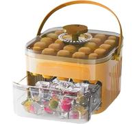 Ice Block Maker, Press-Type Ice Block Tray with Bin and Scoop, No Touch, Easy Release, Reusable Chilling Cube Maker for Party Home Use (Yellow)