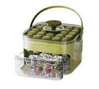 Ice Block Maker,Push-Type Ice Maker with Drawer Storage - Safe, Durable & Easy to Clean - Double-Layer Ice Trays for Creative Drinks, Reusable Chilling Cube Maker for Party Home Use (Green)