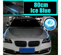 (Ice Blue) 2PCS Hood LED Light Strip Grilles Under Spoiler Scanning LED Knight Rider