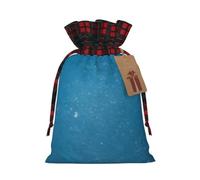 Ice Blue Christmas Drawstring Gift Bags With Tags,Xmas Candy Bag | 2 Sizes 6.9""X11.8"" /4.7""X8.3""Plaid Cotton Bags Sacks Xmas Red Wrapping Storage Bags For Gift Candy Goodie Party Suppliy