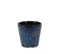 Ice Blue Hortus Cairns Stamped Pot 13X12.5Cm - Dark Blue