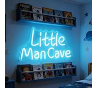 Ice Blue Little Man Cave Neon Sign Acts As Eye Catching LED Wall Light Dimmable Neon Lights for Boys' Bedroom Personalized Dormitory Men's Trendy Brand Store(15.7 * 8.6in)