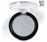 Ice Blue Shimmer Single Pressed Eyeshadow - Cool-Toned Frosted Glow with Fine Sparkle, Buildable Lightweight Formula for Modern Day and Evening Eye Looks