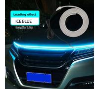 (Ice Blue, Start Scanning 1.5m) Dynamics Scan Start Up Hoodbeam Kit Flexible Soft Led Strip Light Car Hood Led Daytime Running Light Strip For Suvs Trucks