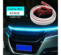 (Ice Blue, Start Scanning 1.8m) Dynamics Scan Start Up Hoodbeam Kit Flexible Soft Led Strip Light Car Hood Led Daytime Running Light Strip For Suvs Trucks
