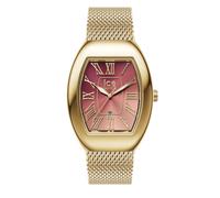 Ice Boliday Dome Pink Dial & Gold Tone IP Milanese Mesh Bracelet Watch