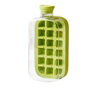 Ice Bottle Cup | Ice C-ube Tray with Lid and Bin | ICES Cube Water Bottle | 2 in 1 Touch- ICES Maker Press-to-Release I-ce Tray | Summer Vertical I-ce Cubes Trays for Freezer, Coffee, Juice