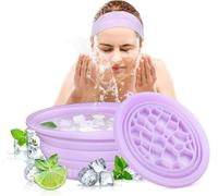Ice Bowl with Built-in Ice Tray, Collapsible Silicone Facial Ice Bath for Cold Plunge Therapy, Skin Tightening & Acne Relief, Portable Spa Tool for Home & Travel