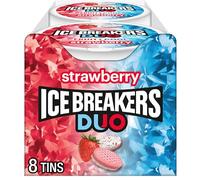 Ice Breakers Duo, Sugar Free Mints, Strawberry and Mint, Pack of 8 x 42 g