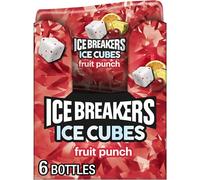 ICE BREAKERS Ice Cubes Fruit Punch Sugar Free Chewing Gum Bottles, 3.24 oz (6 Count, 40 Pieces)