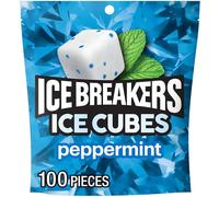 ICE BREAKERS Ice Cubes Sugar Free Gum, Peppermint, 100 Piece