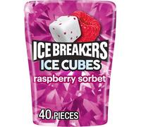 ICE BREAKERS Ice Cubes Sugar Free Gum, Raspberry Sorbet, 40 Piece