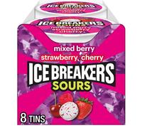 ICE BREAKERS Sour Mints, 1.5oz, Pack of 8 (Mixed Berry, Strawberry, Cherry)