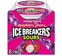 ICE BREAKERS Sour Mints, 1.5oz, Pack of 8 (Mixed Berry, Strawberry, Cherry)