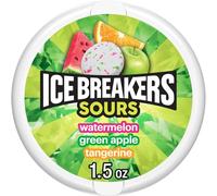 Ice Breakers Sours, Sugar Free Mints, Watermelon, Green Apple, and Tangerine 42 g
