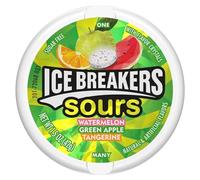 Ice Breakers Sours, Sugar Free Mints, Watermelon, Green Apple, and Tangerine 42 g