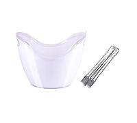 Ice Bucket 8 Liter Acrylic Ice Bucket with Ice Tongs, Plastic Tub Oval Storage Bucket Ice Buckets for 2 Wine or Champagne Bottles Ice Bucket Ice Holder(Clear)