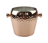Ice Bucket Champagne Bucket - Round Hammered Stainless Steel Wine Cooler for Home Bar (2L Capacity)